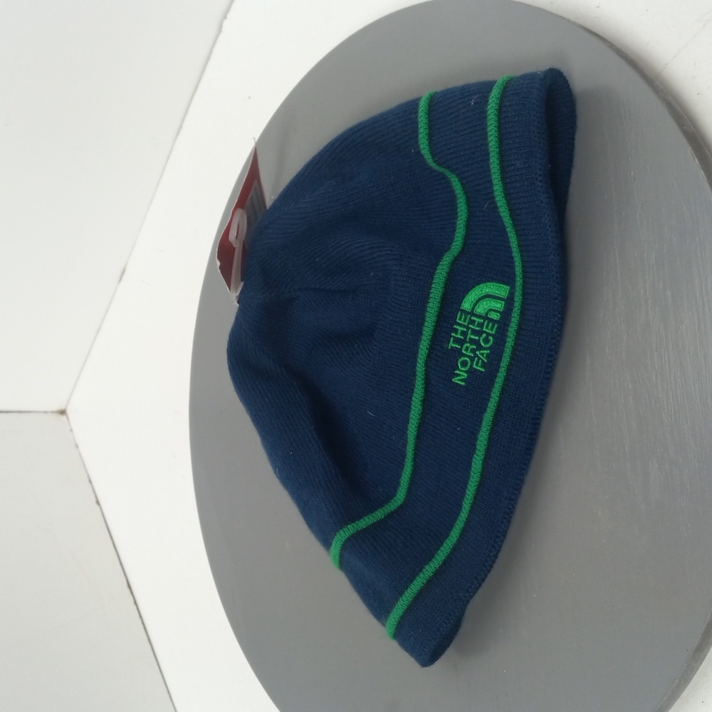 Northface Blue Green Beanie Winter Cap Hat Youth Kids Boys Girls Medium